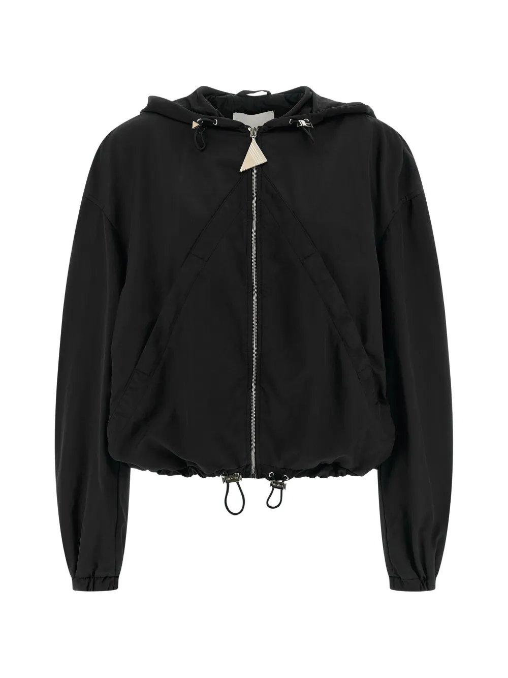 The Attico hooded zip bomber jacket - Nero