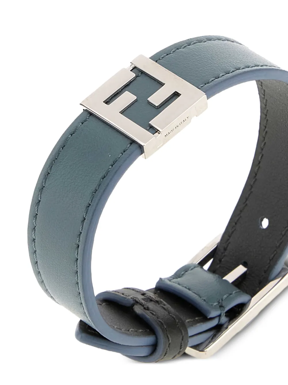 FENDI レザー ブレスレット シルバー バックル メンズ FENDI レザー
