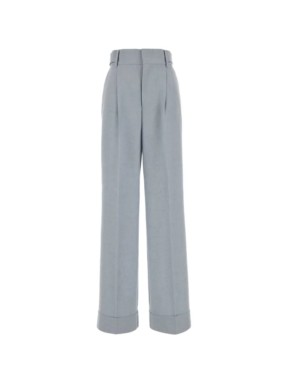Alberta Ferretti melange turn-up trousers - Grigio