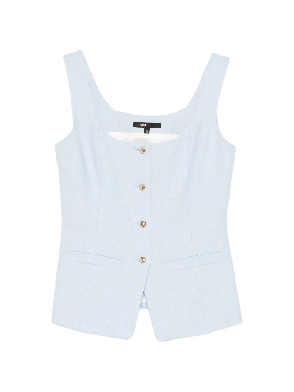 Maje button-up sleeveless top - Blu