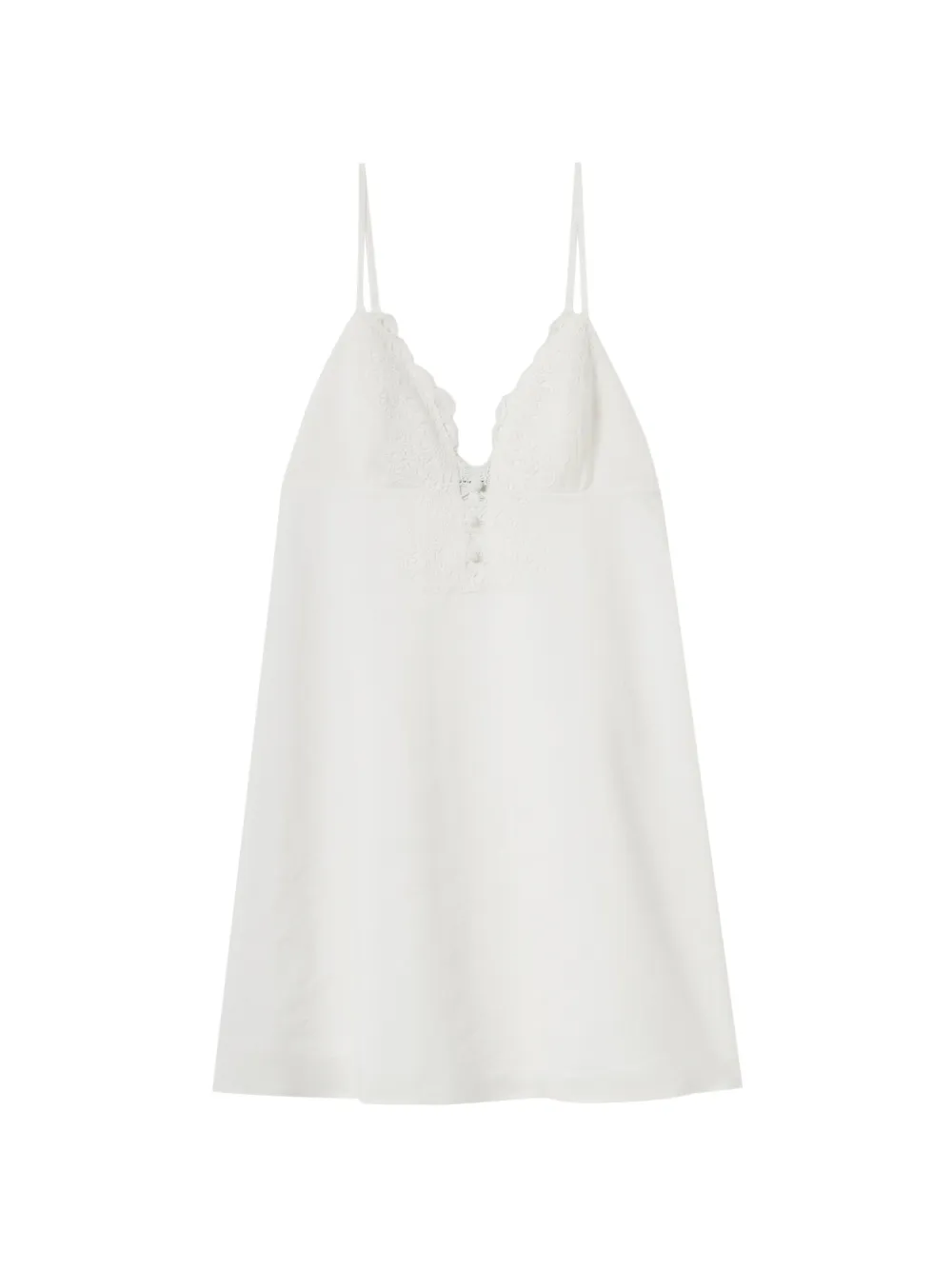 Claudie Pierlot lace-trim spaghetti-strap dress - Bianco