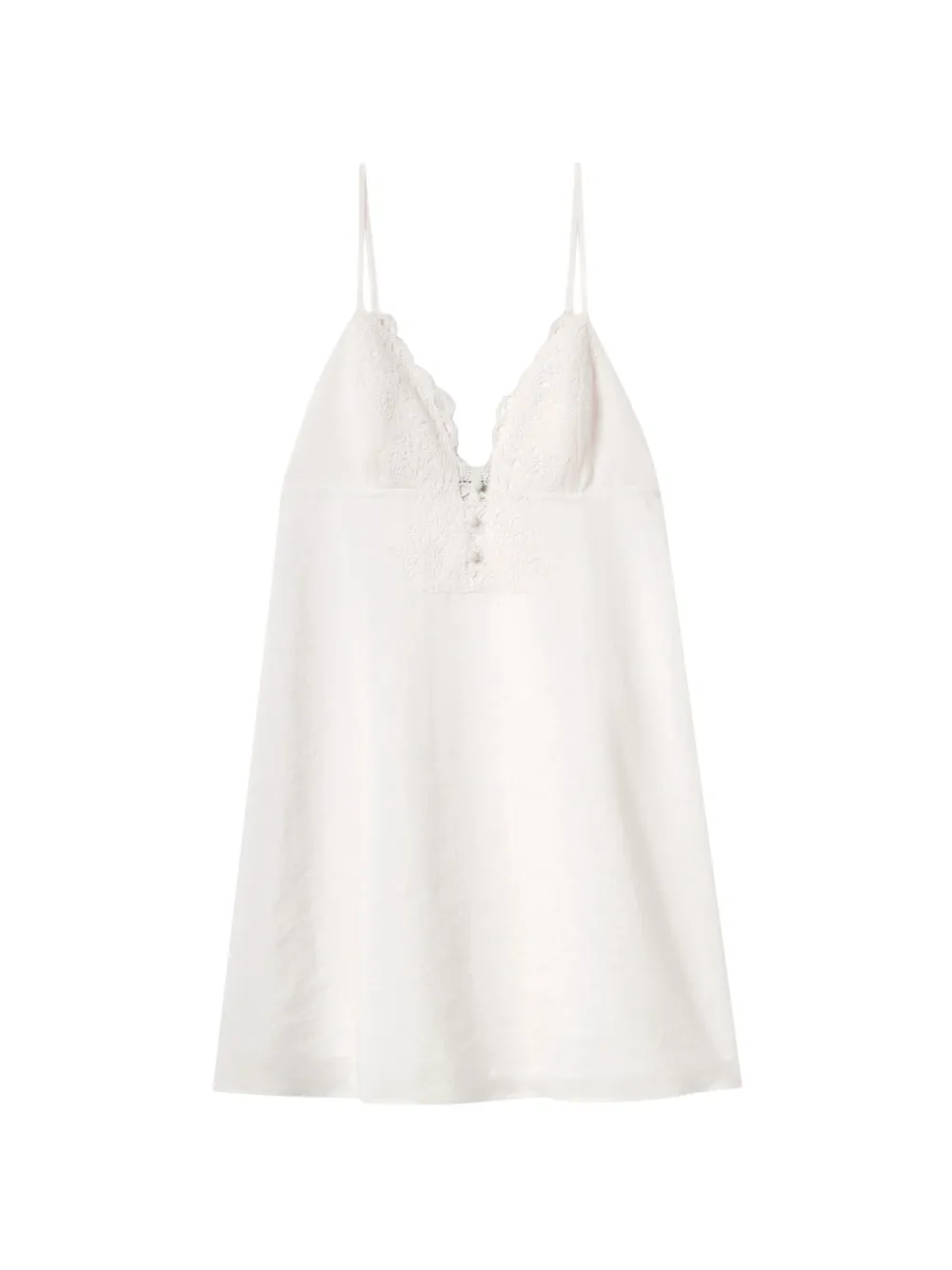 Claudie Pierlot lace-trim spaghetti-strap dress - Bianco