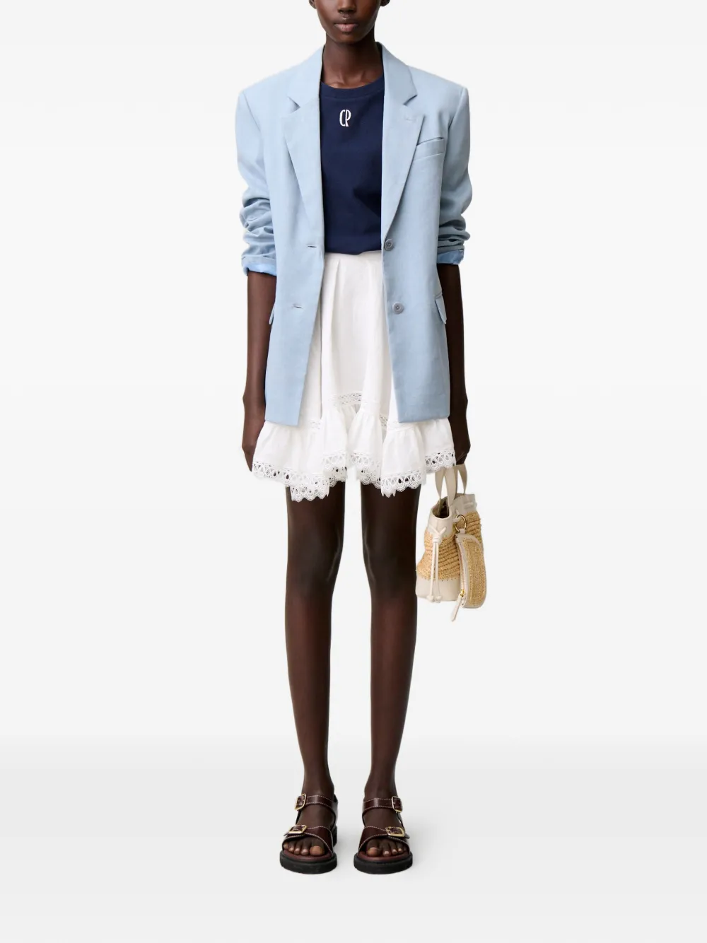 Claudie Pierlot Rok met ruches Wit