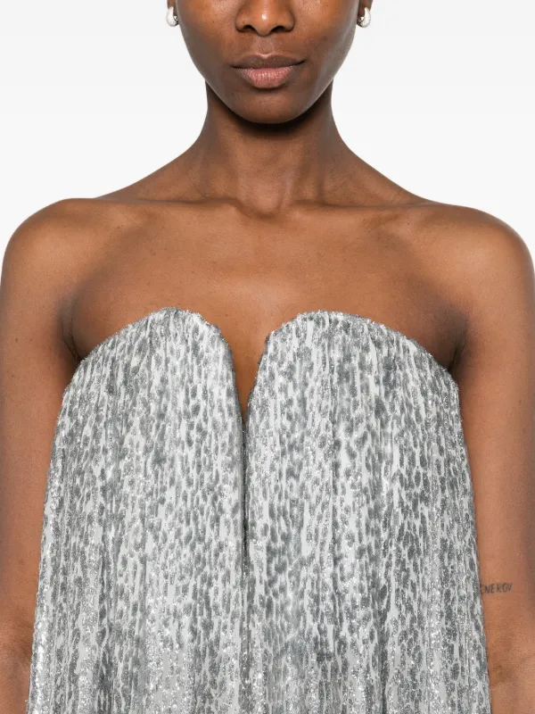 stella mccartney metallic dress Stella Mccartney Metallic-effect Maxi Dress