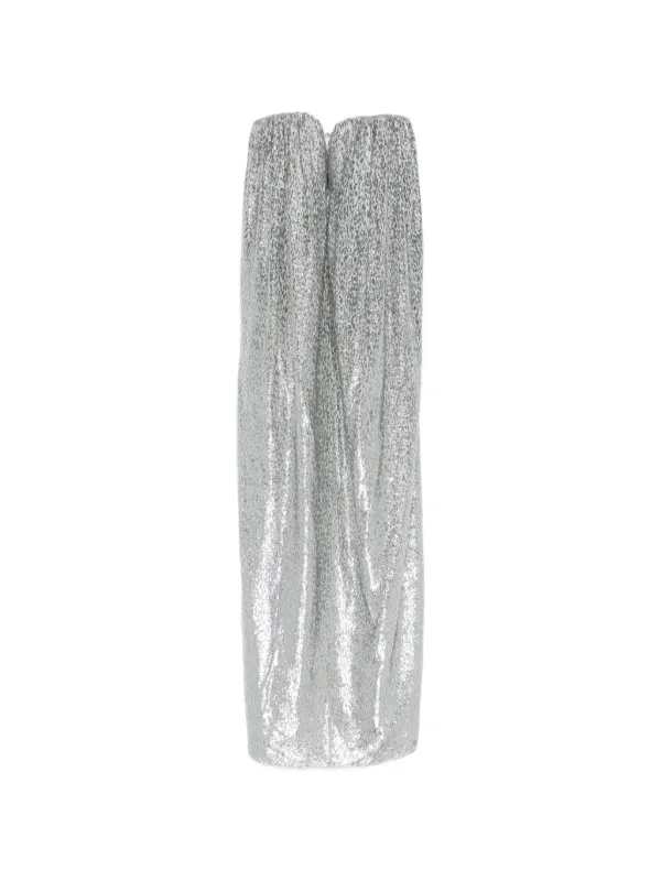 stella mccartney silver dress Women Silver and pure white Crystal Cage Halterneck Maxi Dress