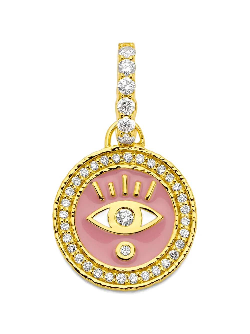 BUDDHA MAMA diamond bubblegum evil eye pendant - Gold