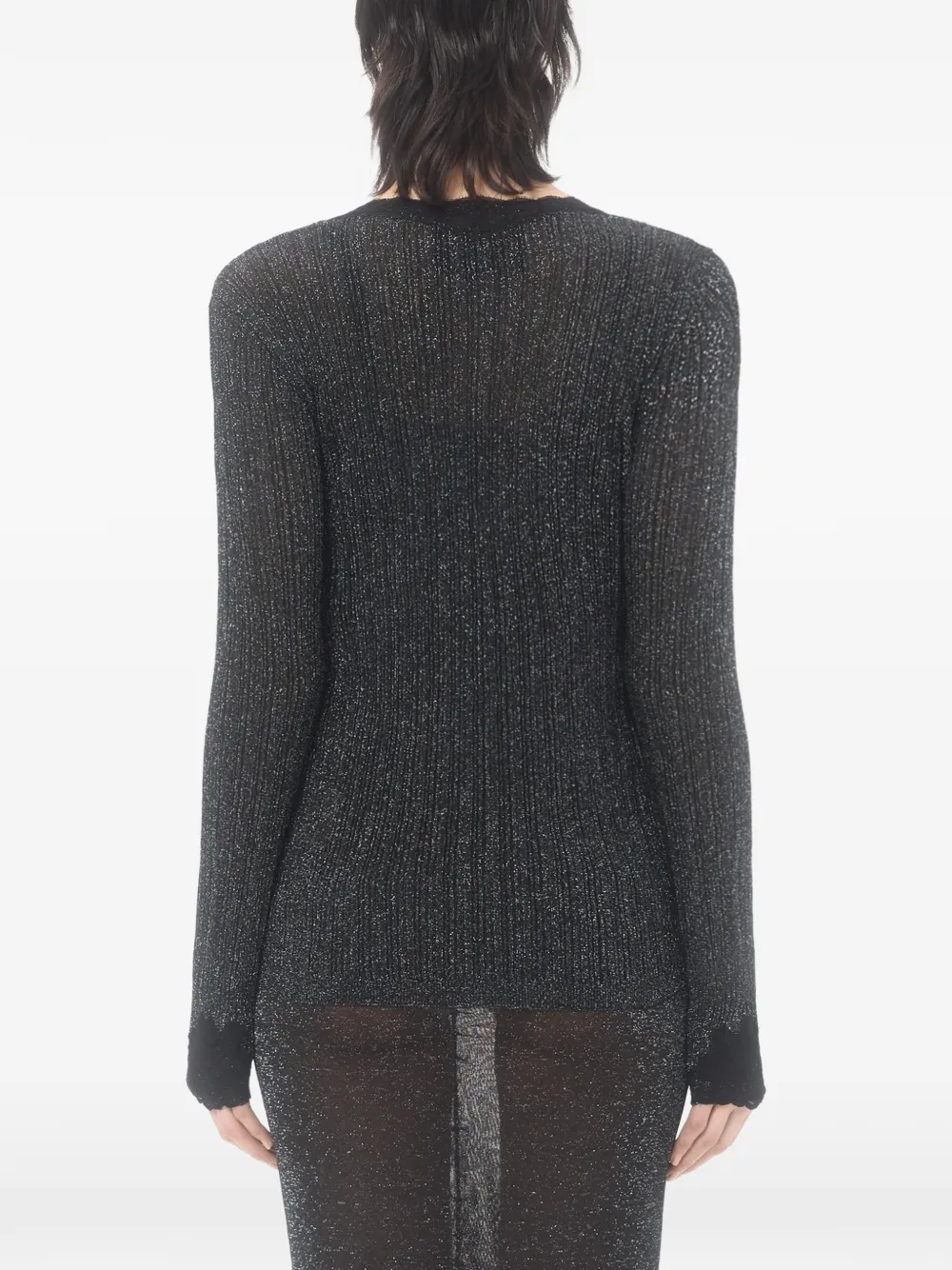 Valentino Garavani Lurex gebreid vest met kant Zwart