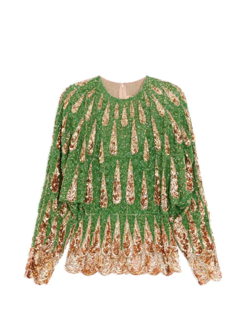 Valentino Garavani Embroidered Chiffon Top - Green