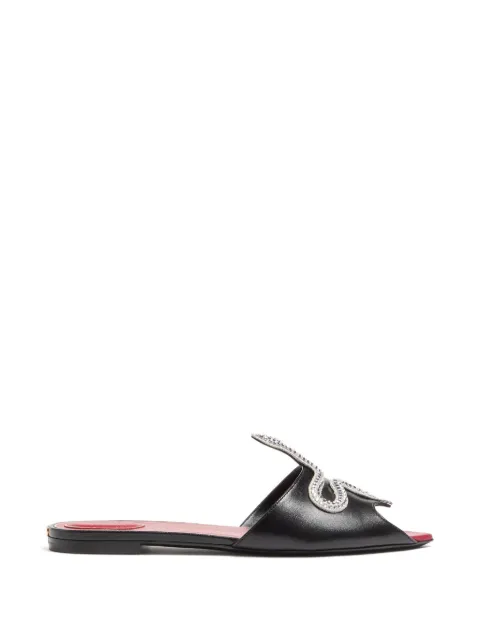 Valentino Garavani Coeur Vipere Slide Sandals In Kidskin