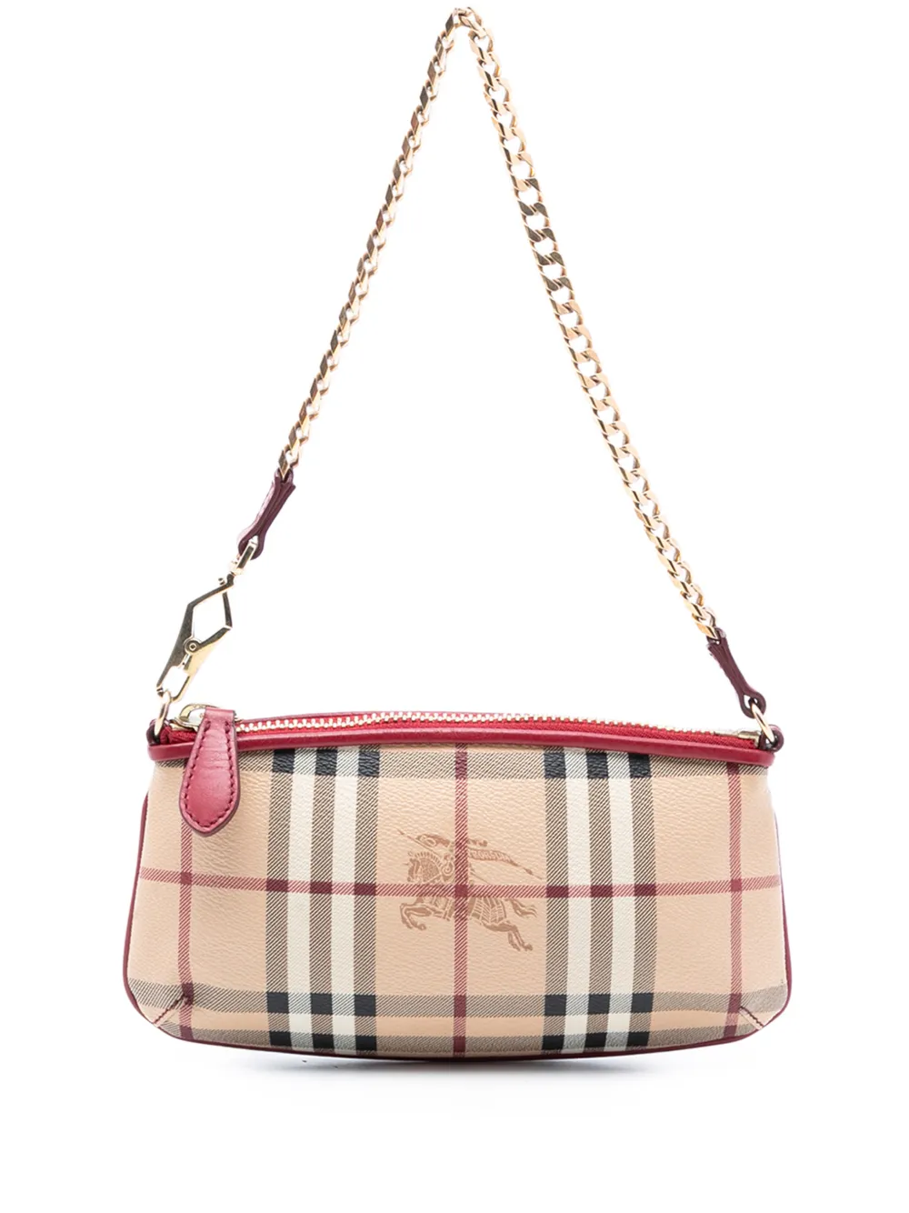 Burberry Pre-Owned 2000-2017 Haymarket Check Coated Canvas Clara Pochette shoulder bag - Marrone