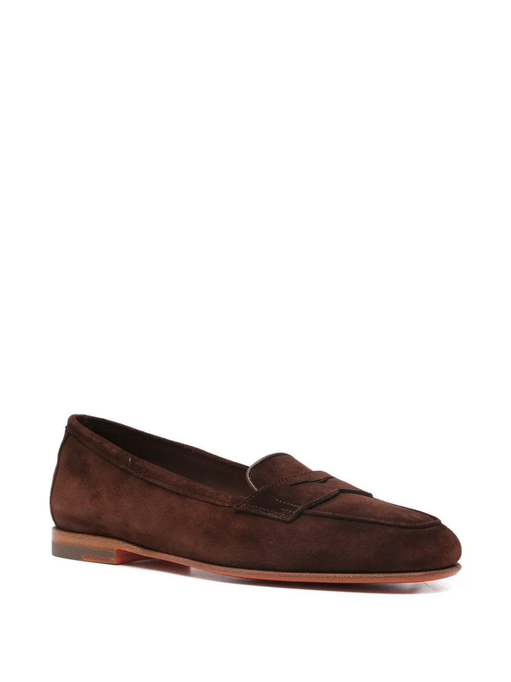 Santoni Carla suede penny loafers Bruin