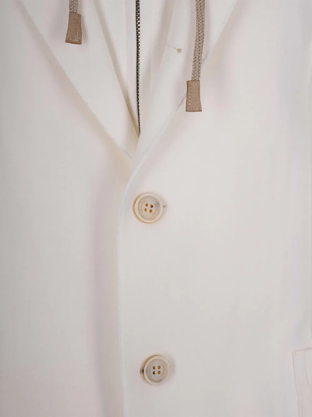  Eleventy Hooded Two-button Jacket - White 