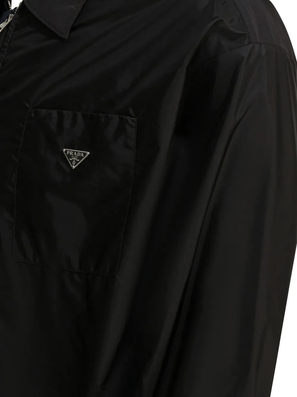 Prada Re-nylon Zipper Shirt | Black | FARFETCH