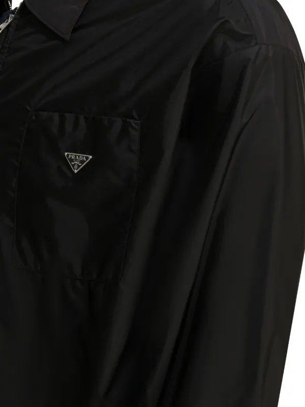 Prada triangle-logo Jacket | Black | FARFETCH NO
