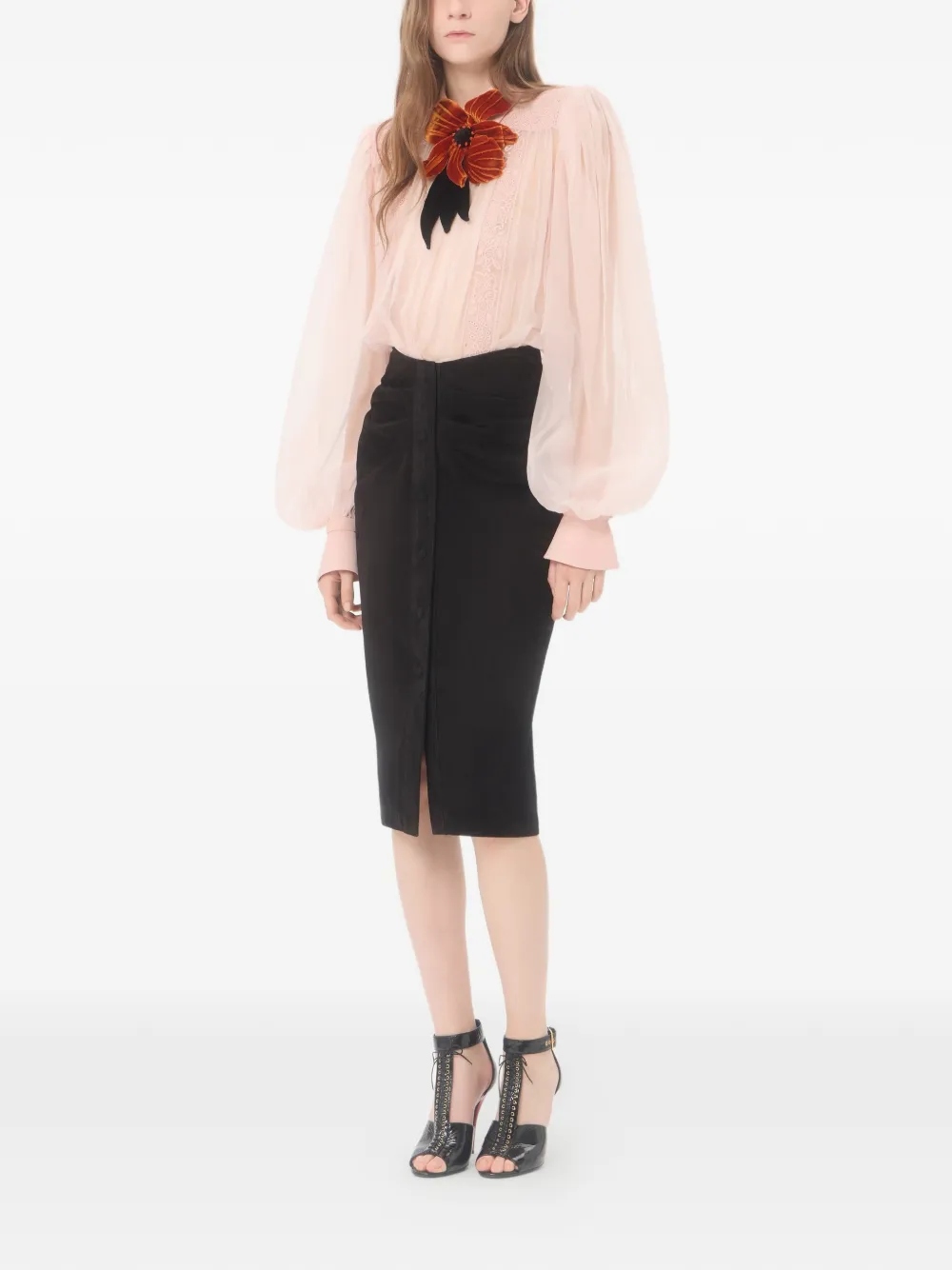  Valentino Garavani Embroidered Organza Top - Pink 