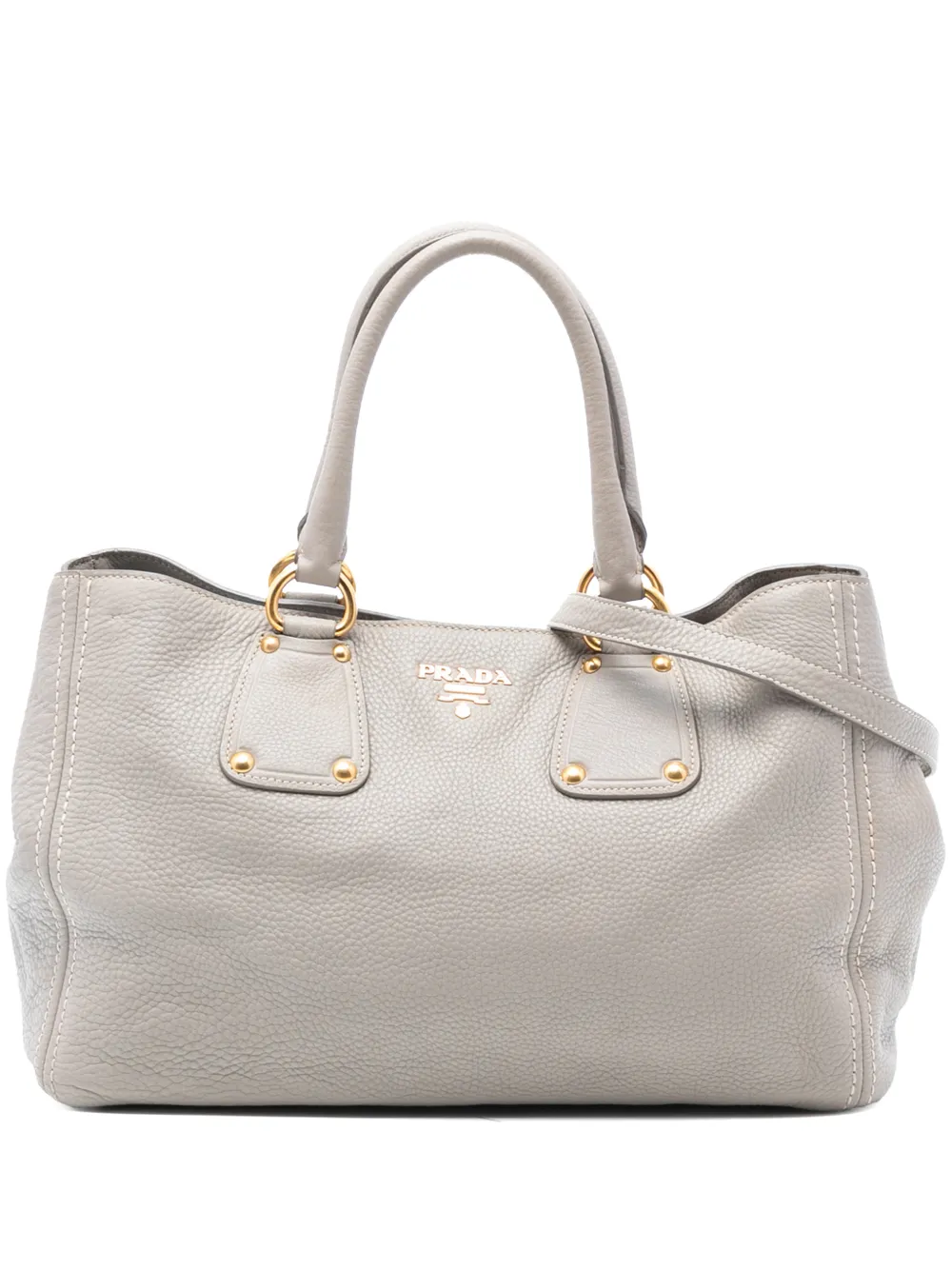 Prada Pre-Owned 2013-2025 Vitello Daino Open Convertible Tote satchel - Grigio