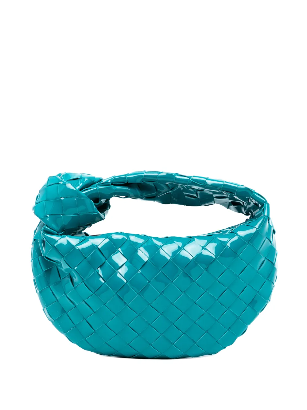 Bottega Veneta Pre-Owned 2012-2025 Mini Patent Intrecciato Jodie hobo bag - Blu