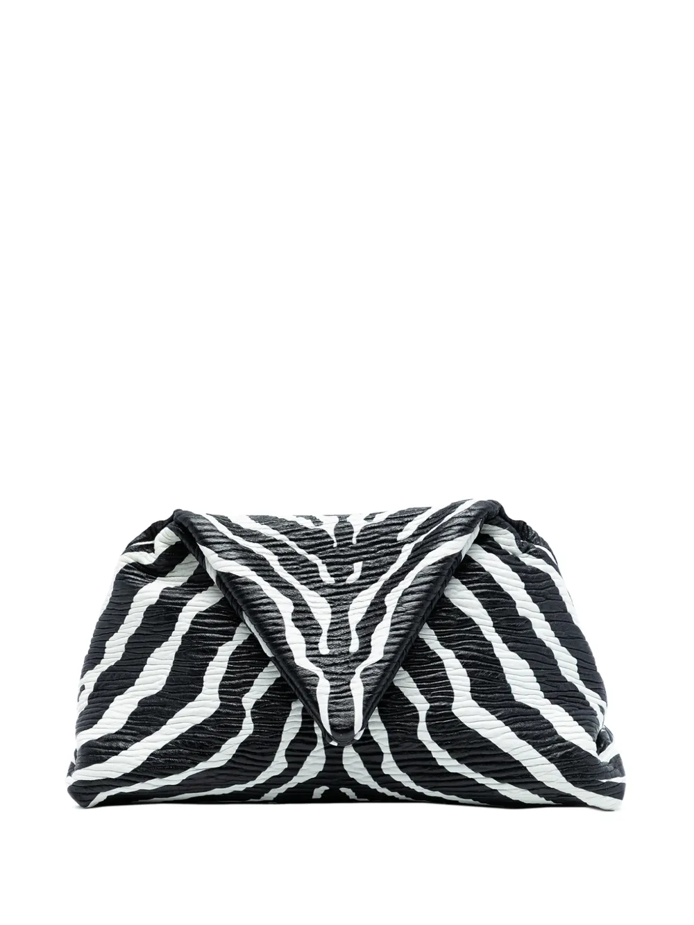 Bottega Veneta Pre-Owned 2012-2025 Nappa Zebra BV Trine Angular clutch bag - Nero