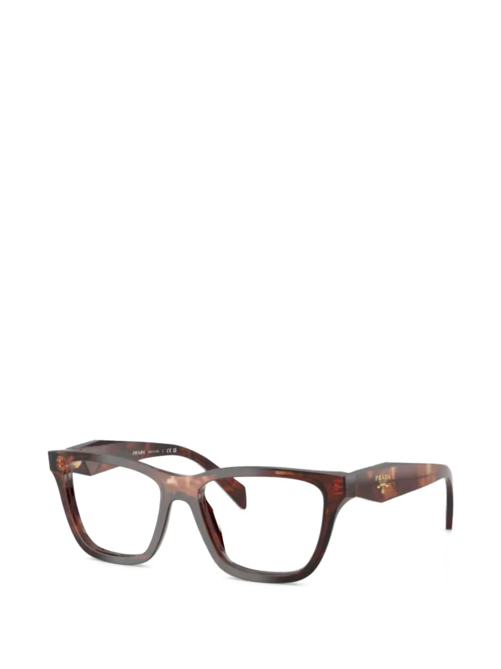 Prada Eyewear Occhiali geometrici - Marrone
