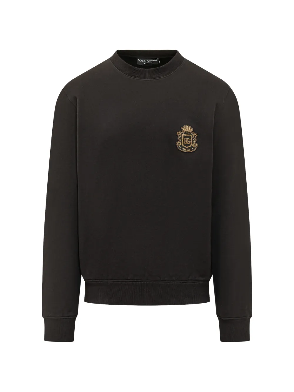 Dolce & Gabbana logo-applique round-neck sweatshirt - Nero
