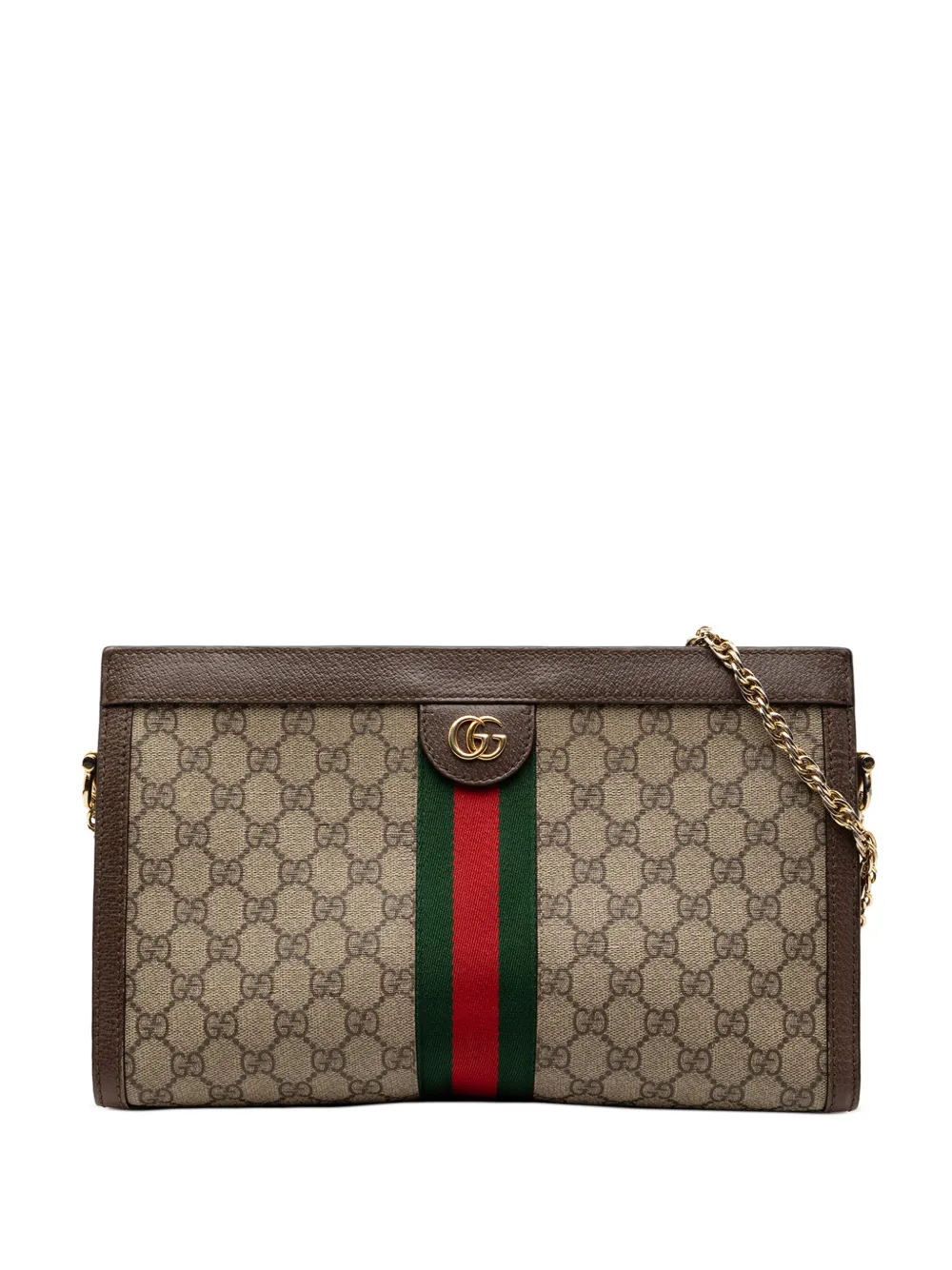 Gucci Pre-Owned 2016-2025 Medium GG Supreme Web Ophidia Chain shoulder bag - Marrone