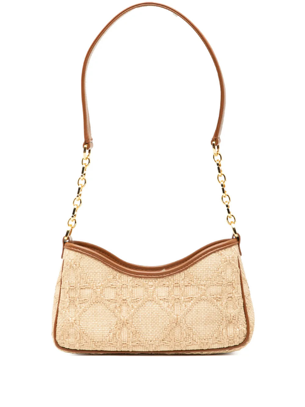 Christian Dior Pre-Owned 2023 Mini Raffia Macrocannage 30 Montaigne Avenue Hobo shoulder bag - Marrone