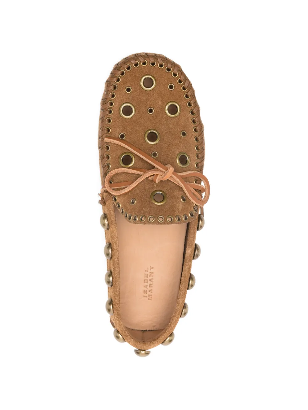 ISABEL MARANT Fitza loafers met ringlets en studs Bruin