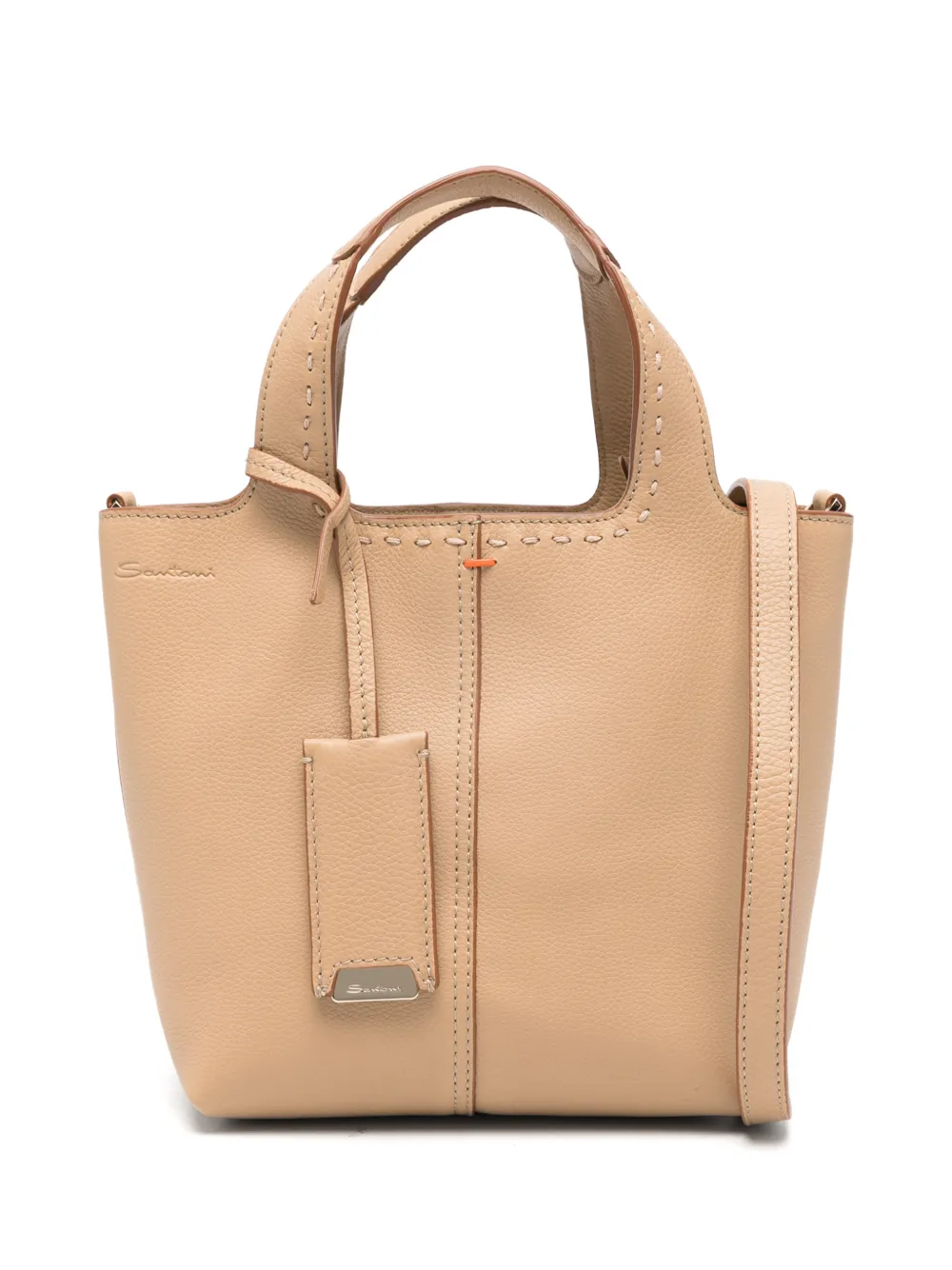 Santoni leather tote bag - Toni neutri