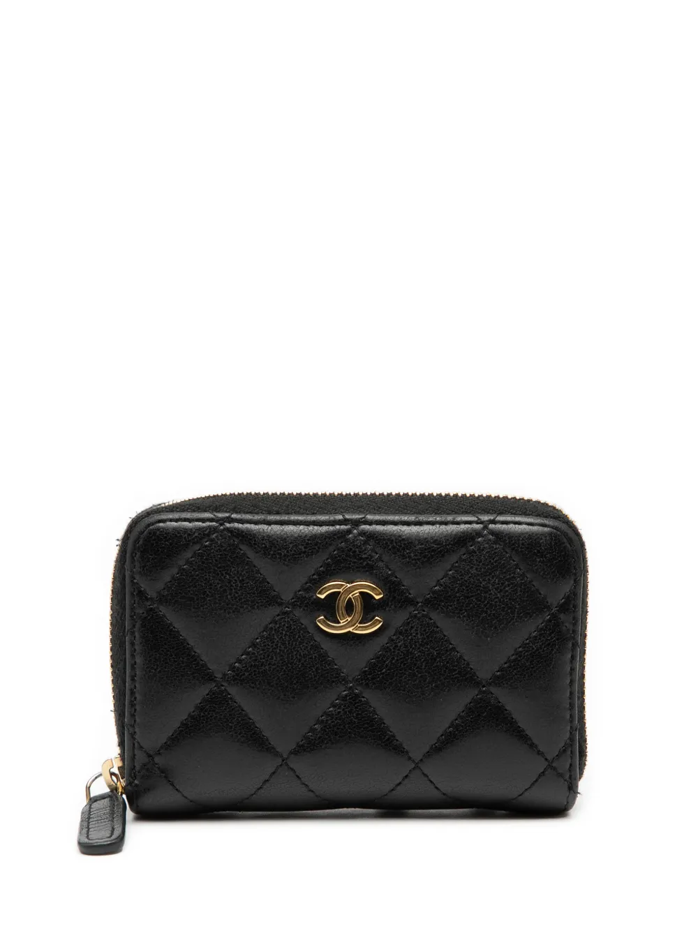 CHANEL Pre-Owned 2020 CC Quilted Calfskin Zipped Purse coin pouch - Nero