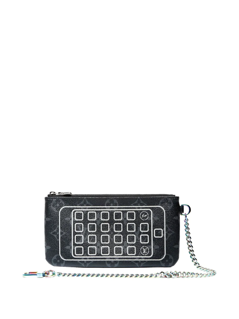 Louis Vuitton Pre-Owned 2017 Monogram Eclipse chain pouch - Nero