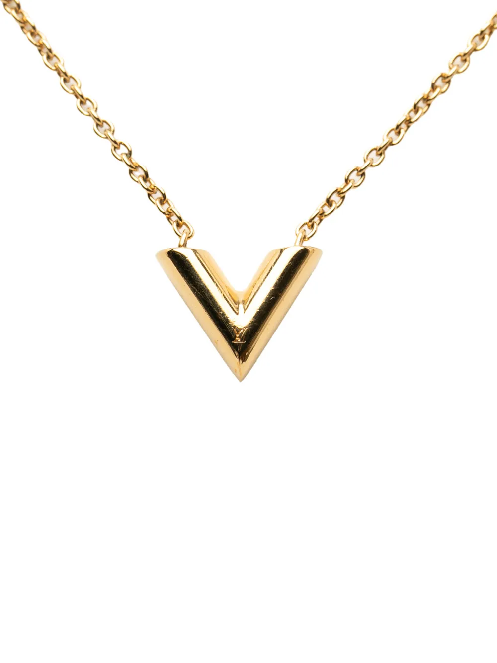 Louis Vuitton Pre-Owned 2020 Gold Plated Essential V Necklace costume necklace - Oro