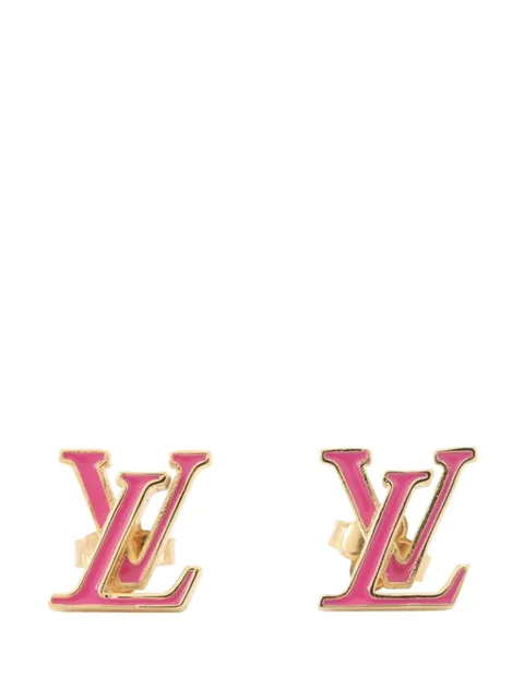 Louis Vuitton Pre-Owned 2023 Gold Plated Enamel LV Iconic Push Back Earrings costume earrings