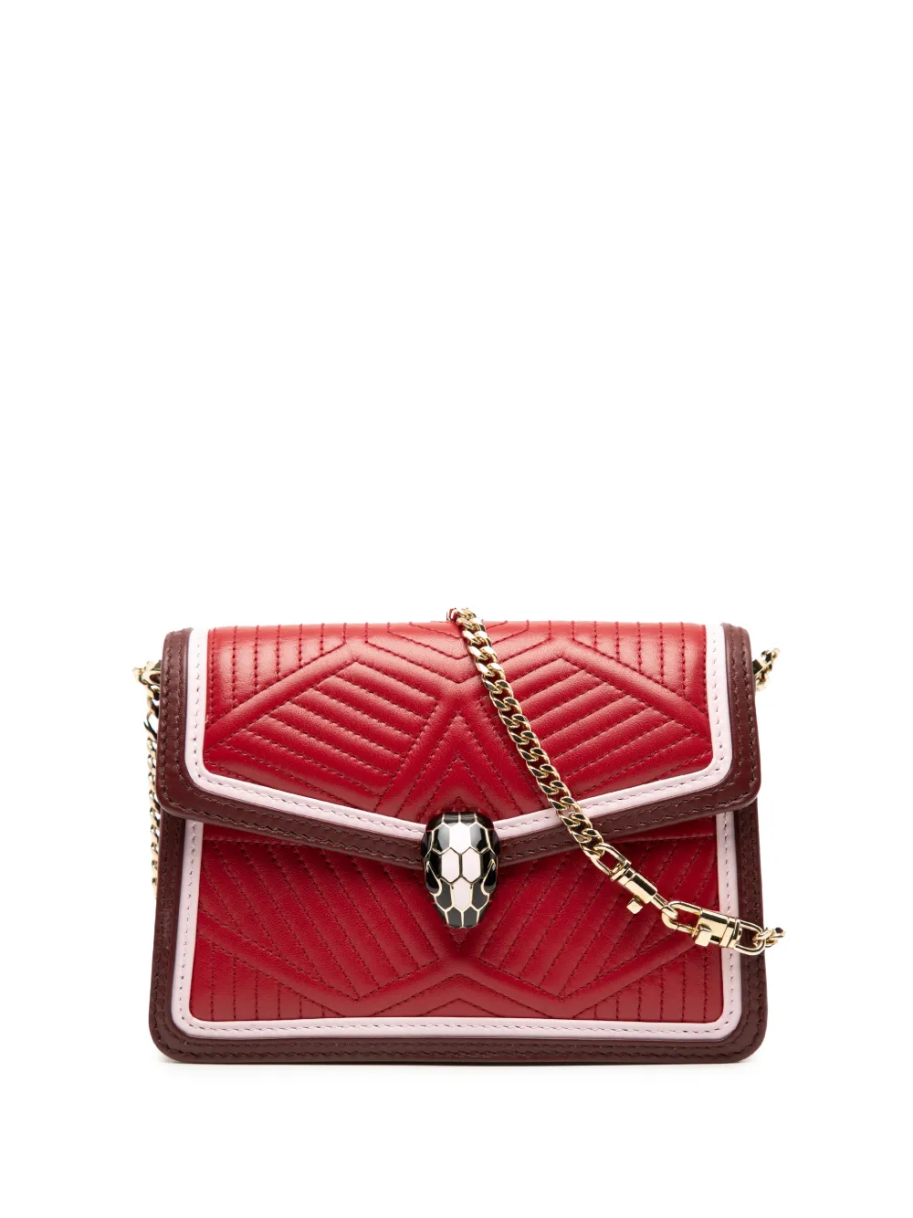 Bvlgari Pre-Owned 2010-2025 Mini Quilted Calfskin Diamond Blast Serpenti Forever crossbody bag - Rosso