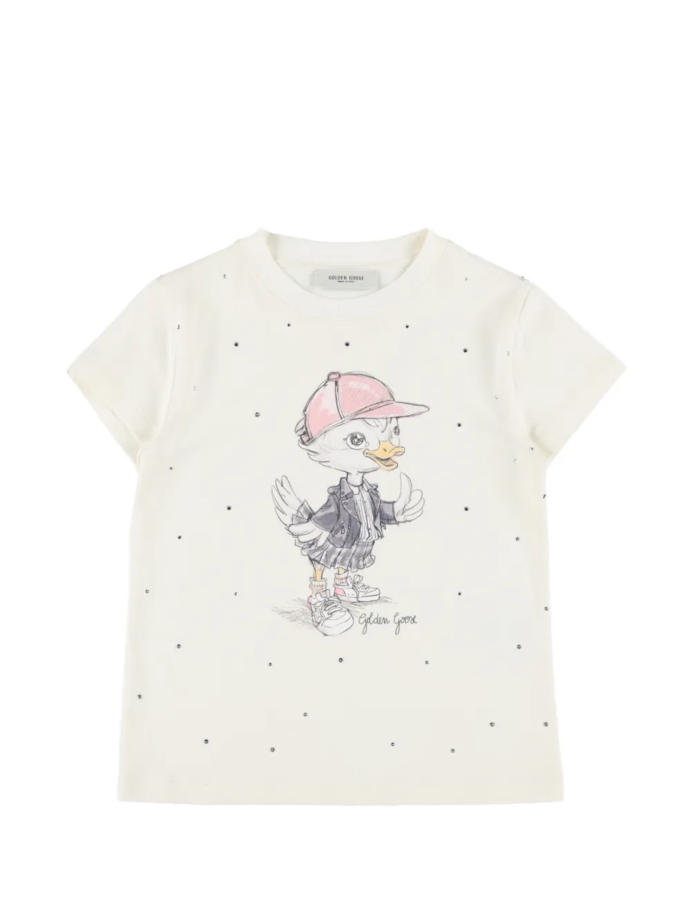 Golden Goose Kids duck embellished T-shirt - Toni neutri