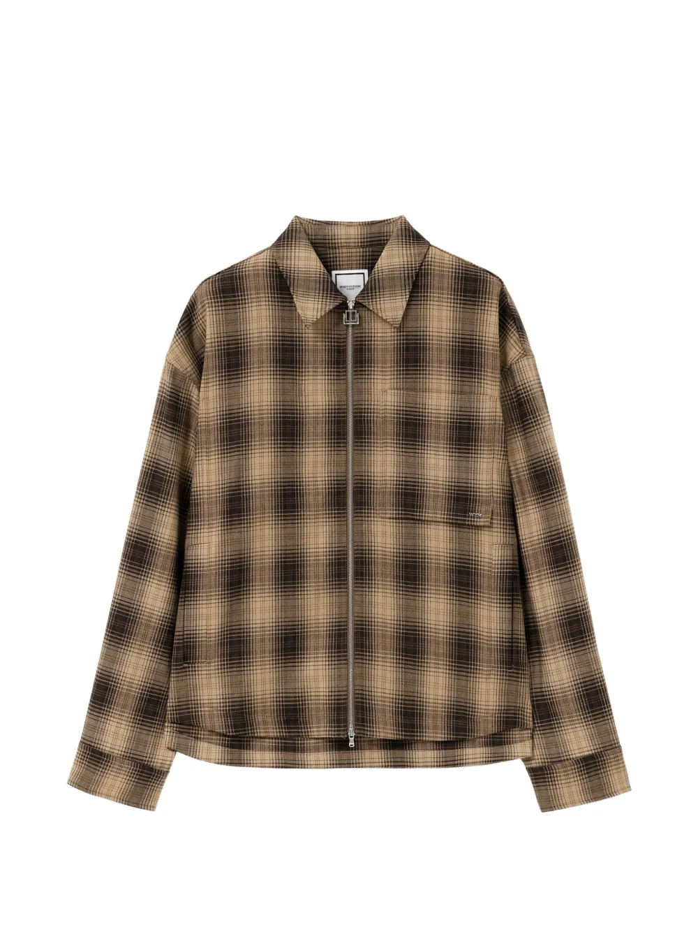 Wooyoungmi Check Zip-up Jacket In Brown