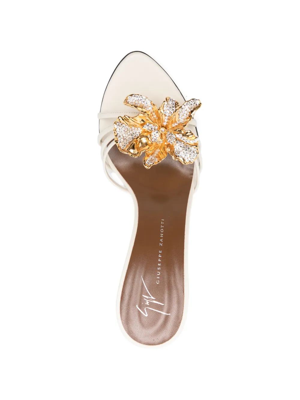 Giuseppe Zanotti Orchid muiltjes met bandjes Beige