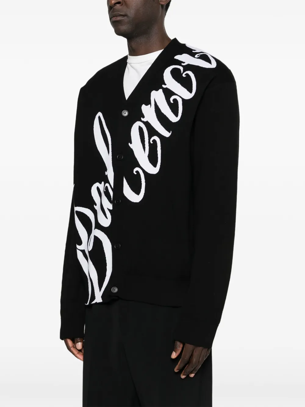 Balenciaga Vest met V-hals en logo Zwart