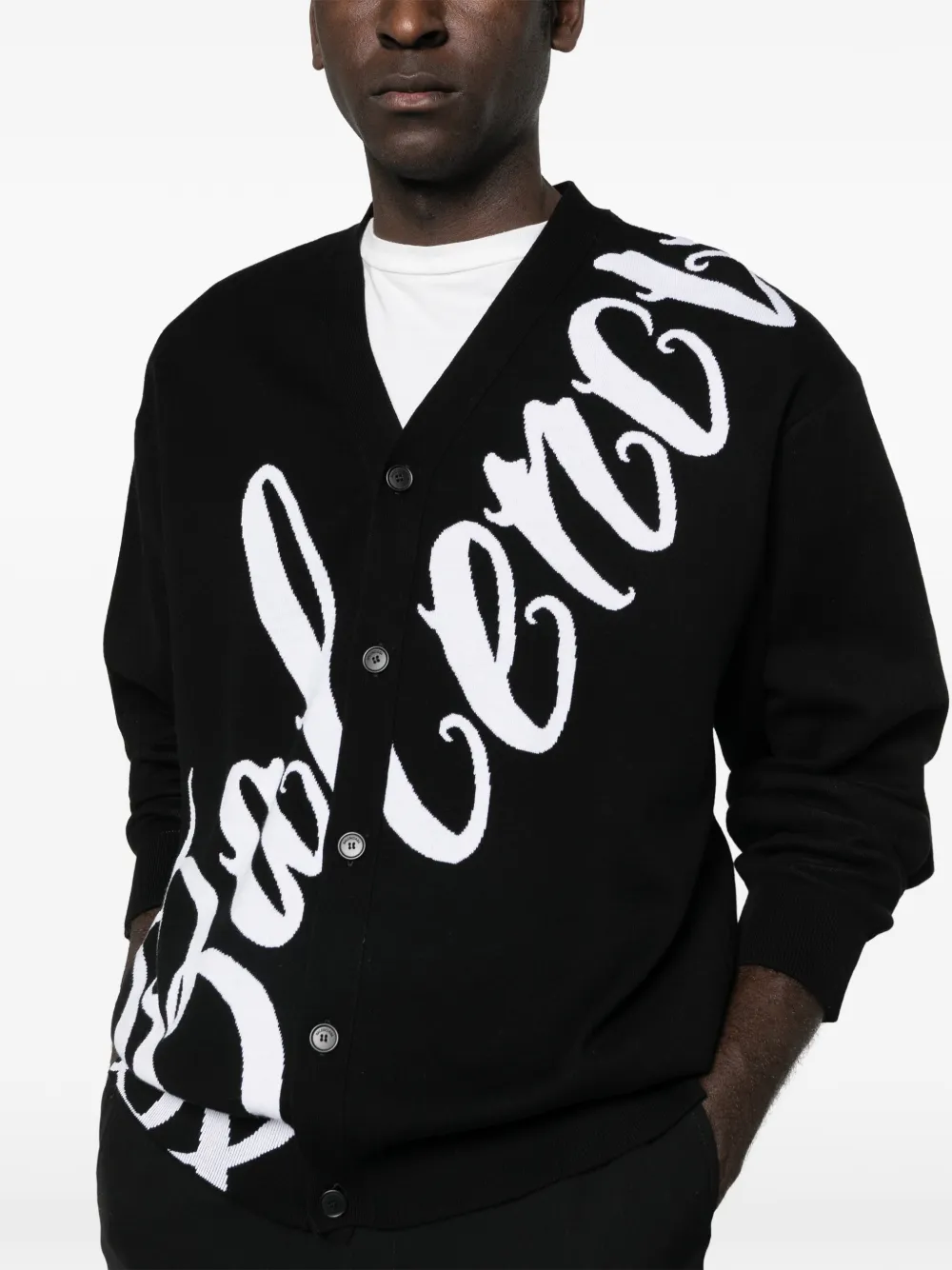 Balenciaga Vest met V-hals en logo Zwart