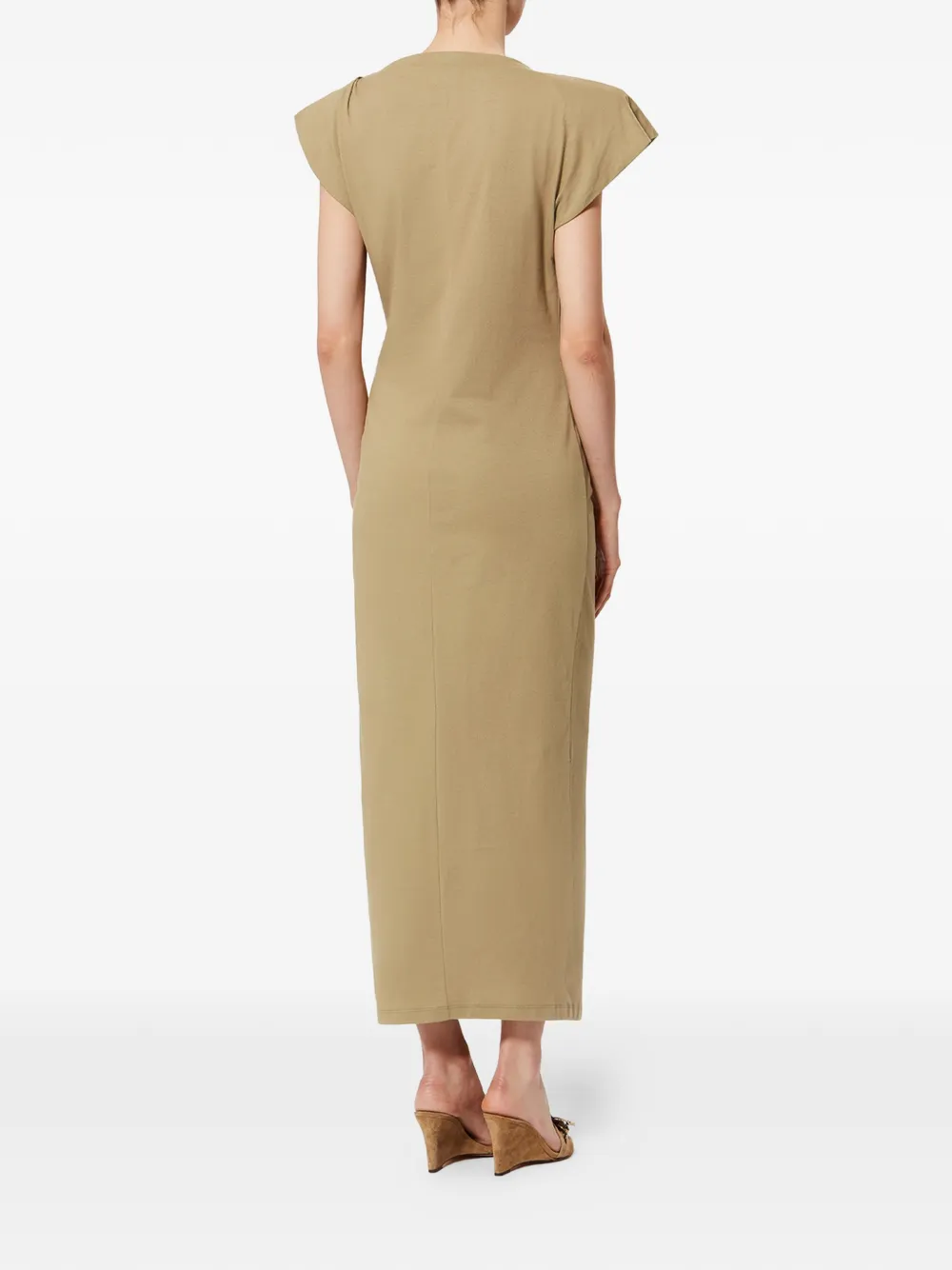 ISABEL MARANT Nadela katoenen gedrapeerde maxi-jurk met split Beige