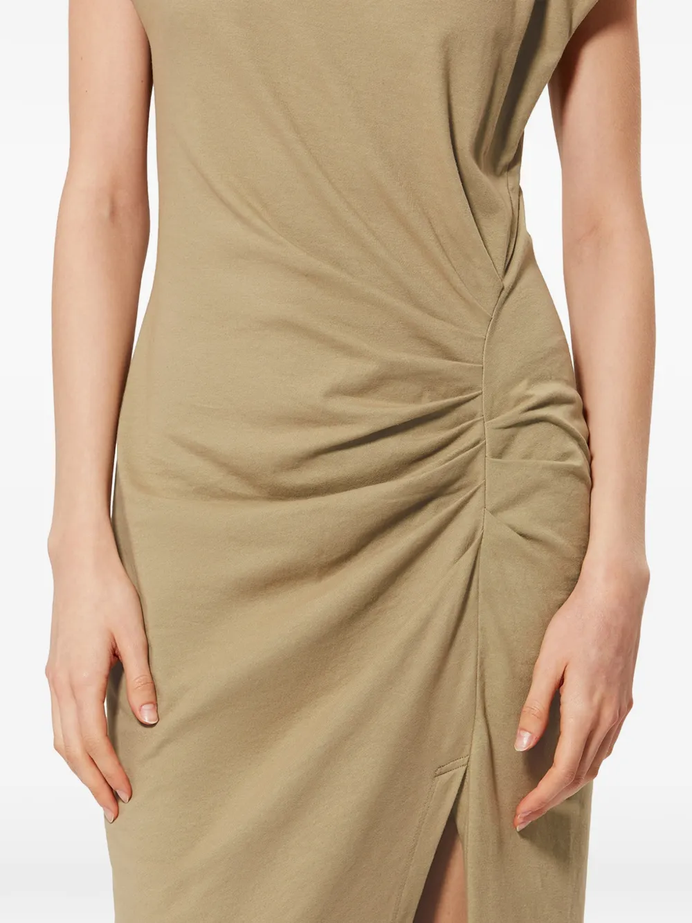 ISABEL MARANT Nadela katoenen gedrapeerde maxi-jurk met split Beige