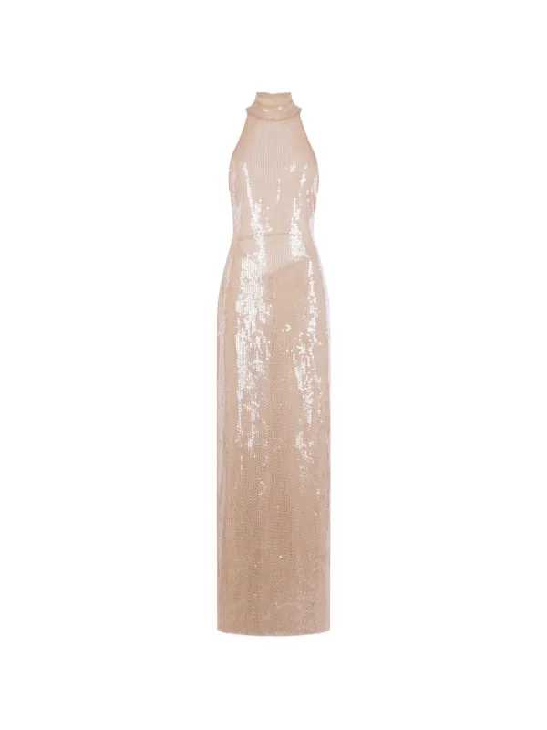 Raquel Diniz Sequin open-back Maxi Dress | Neutrals | FARFETCH