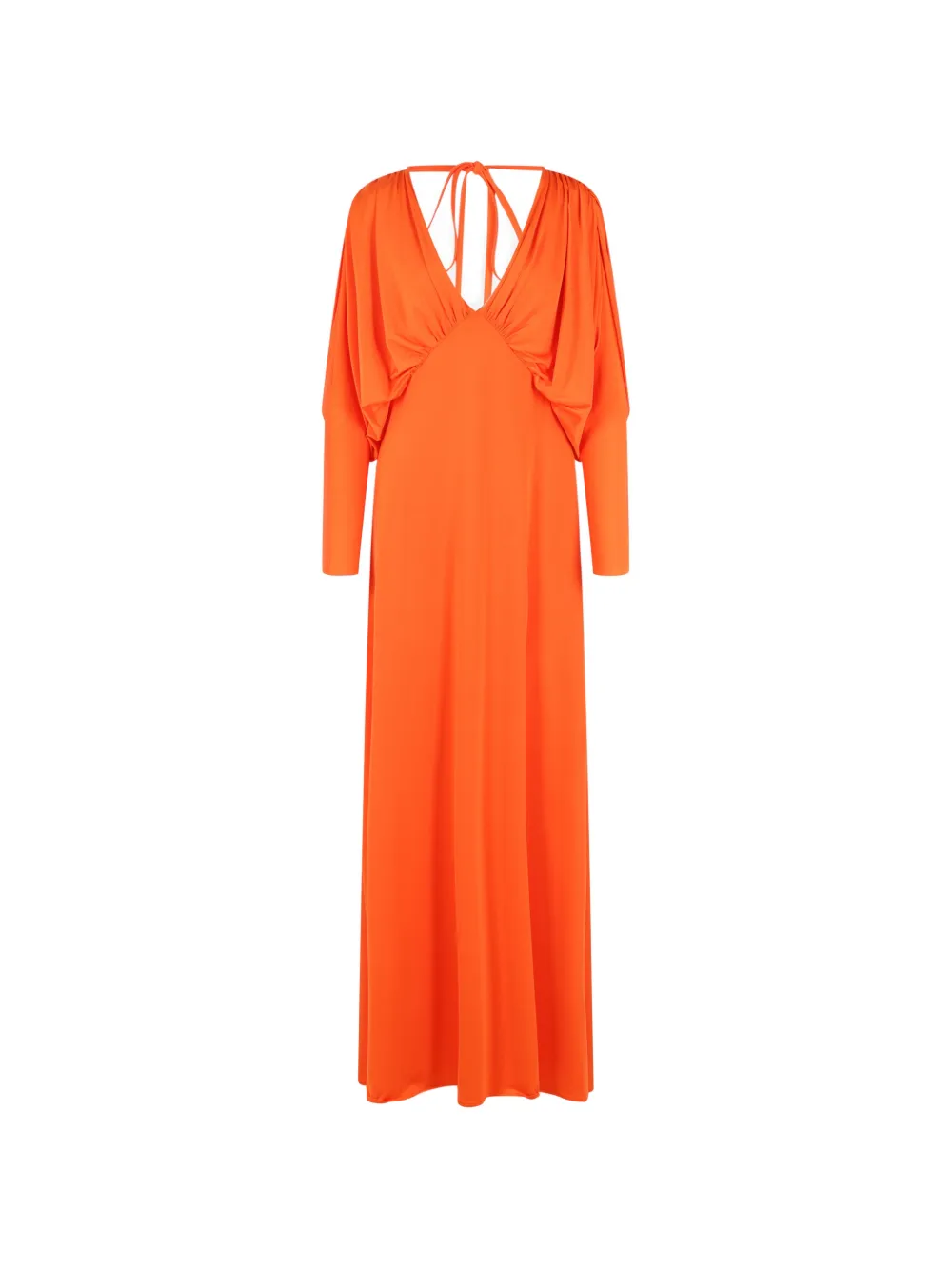 Raquel Diniz V-neck tie maxi dress - Arancione