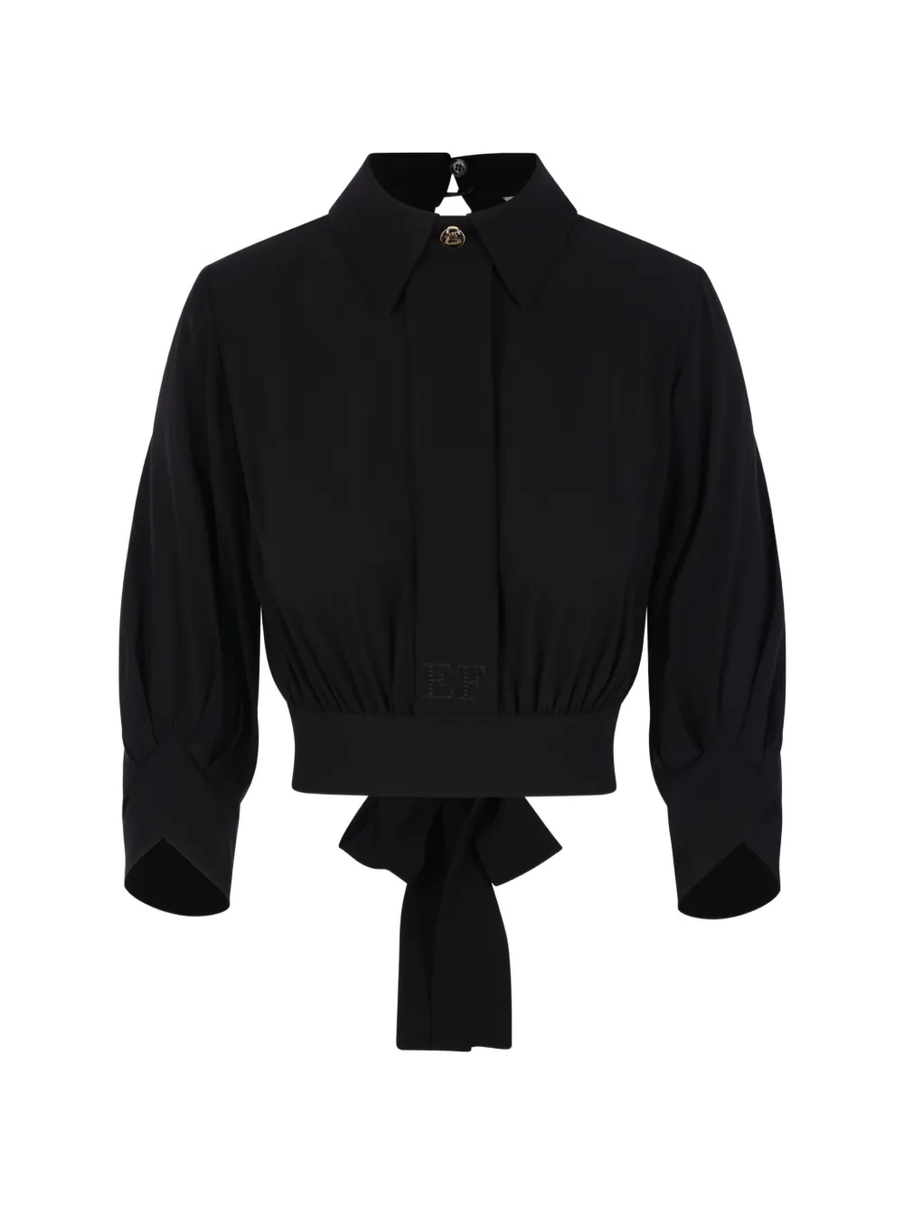 Elisabetta Franchi button-detail tie blouse - Nero