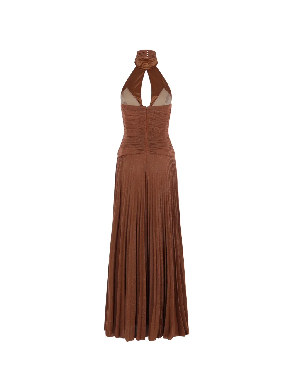Pleated Halterneck Maxi Dress