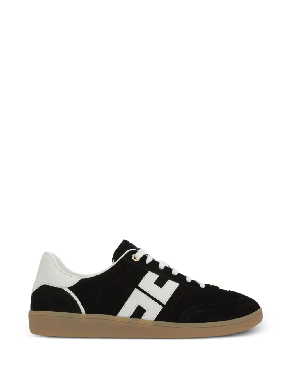 Elisabetta Franchi Suède sneakers met logo Zwart