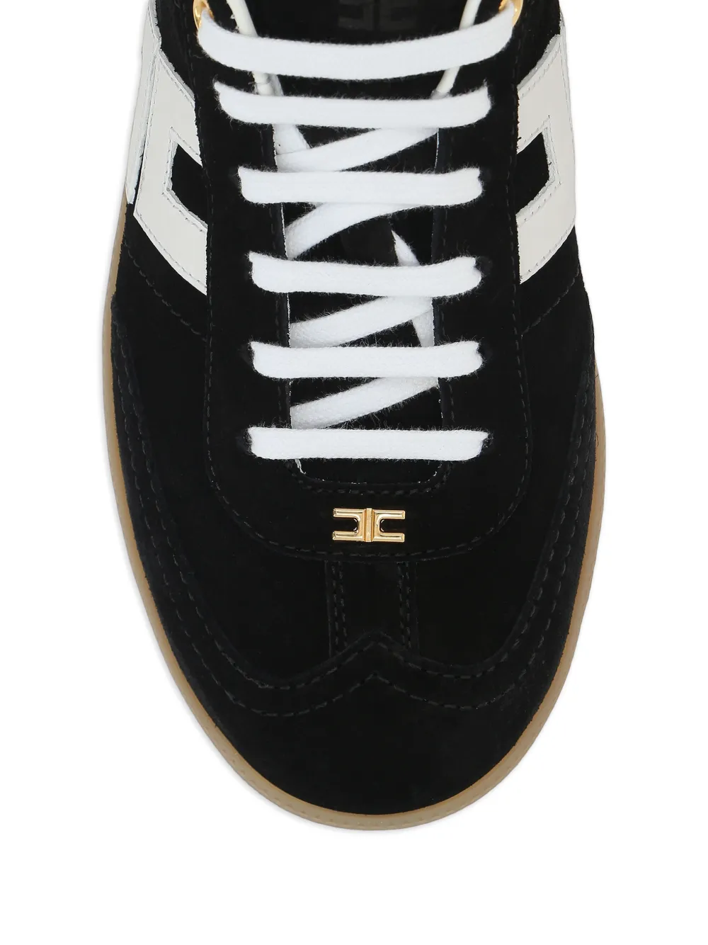 Elisabetta Franchi Suède sneakers met logo Zwart