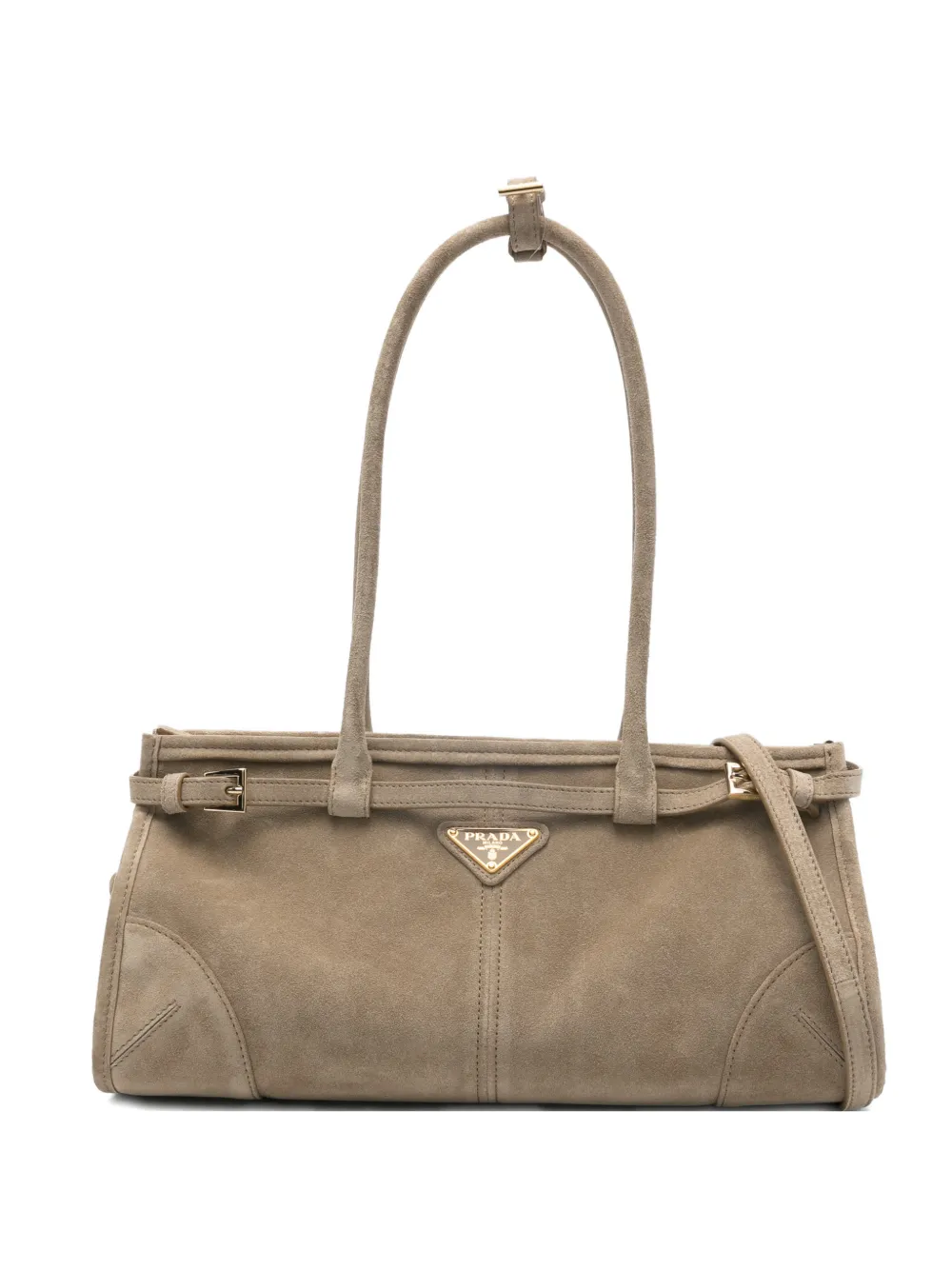 Prada medium Bonnie suede tote bag - Toni neutri