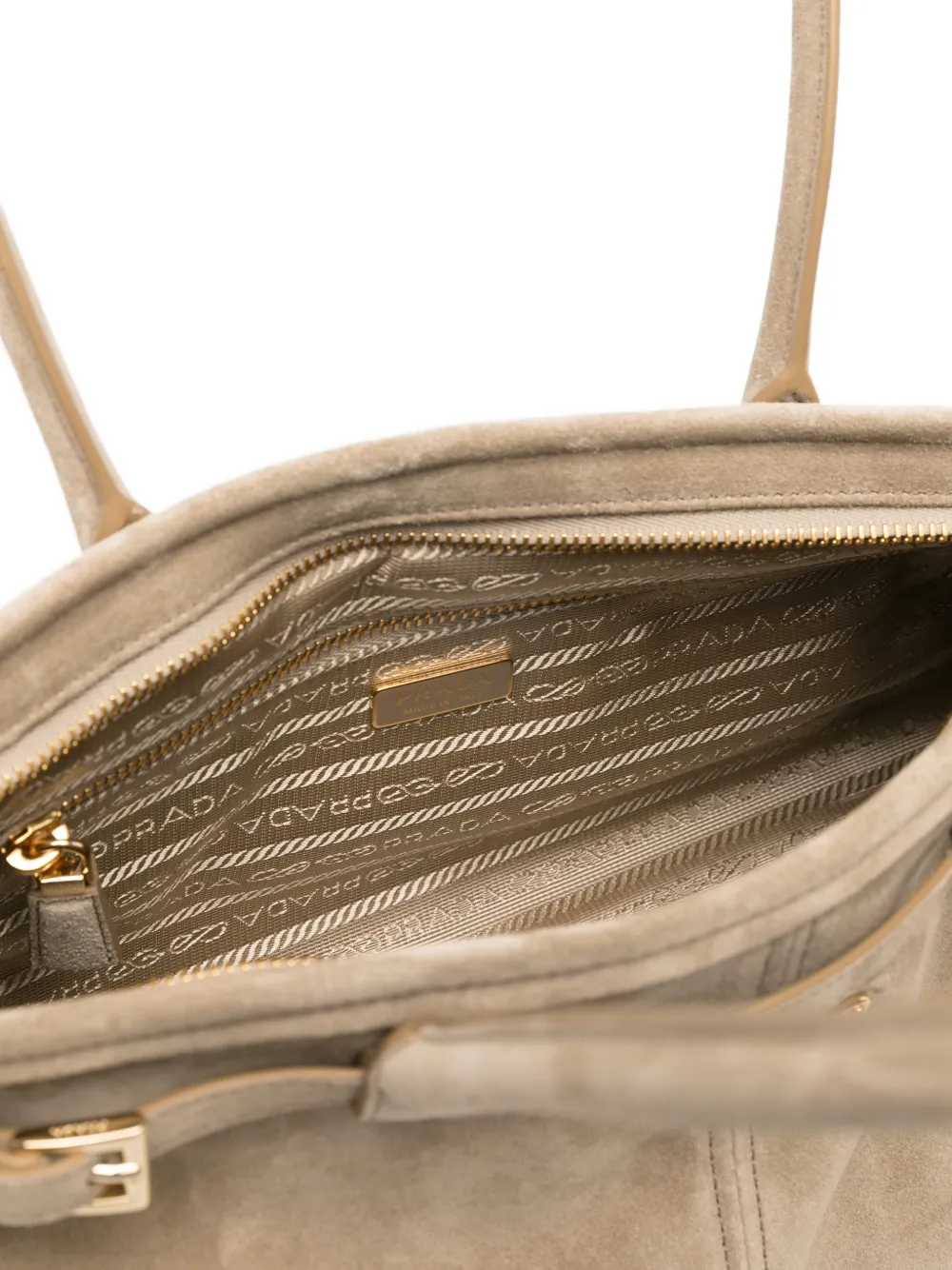 Prada Medium Bonnie suède shopper Beige
