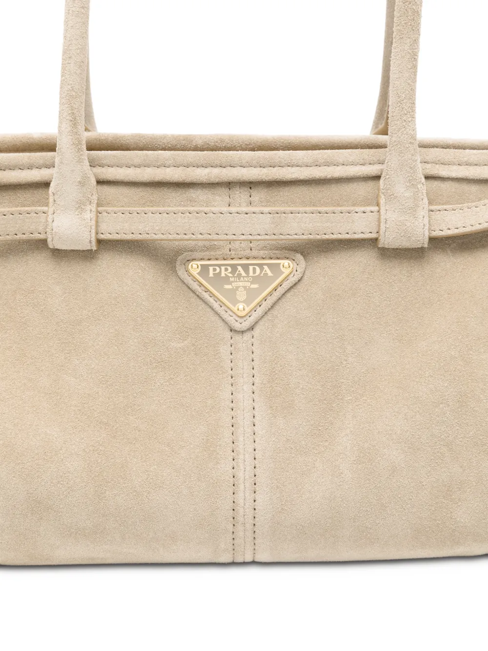 Prada Medium Bonnie suède shopper Beige