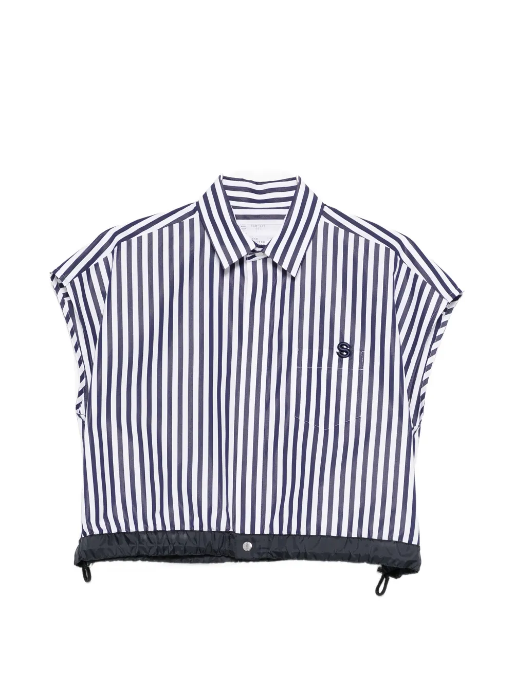 sacai striped short sleeve shirt - Weiß